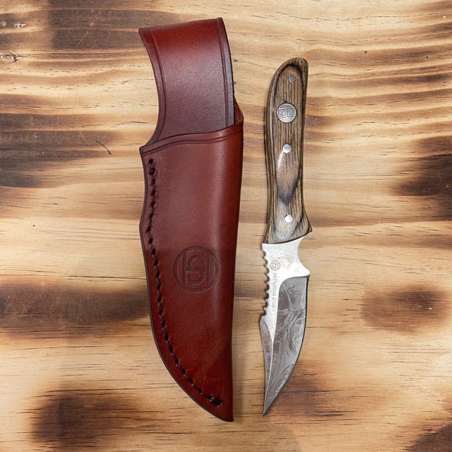 Boot Knife with Floral Sheath - Pakkawood