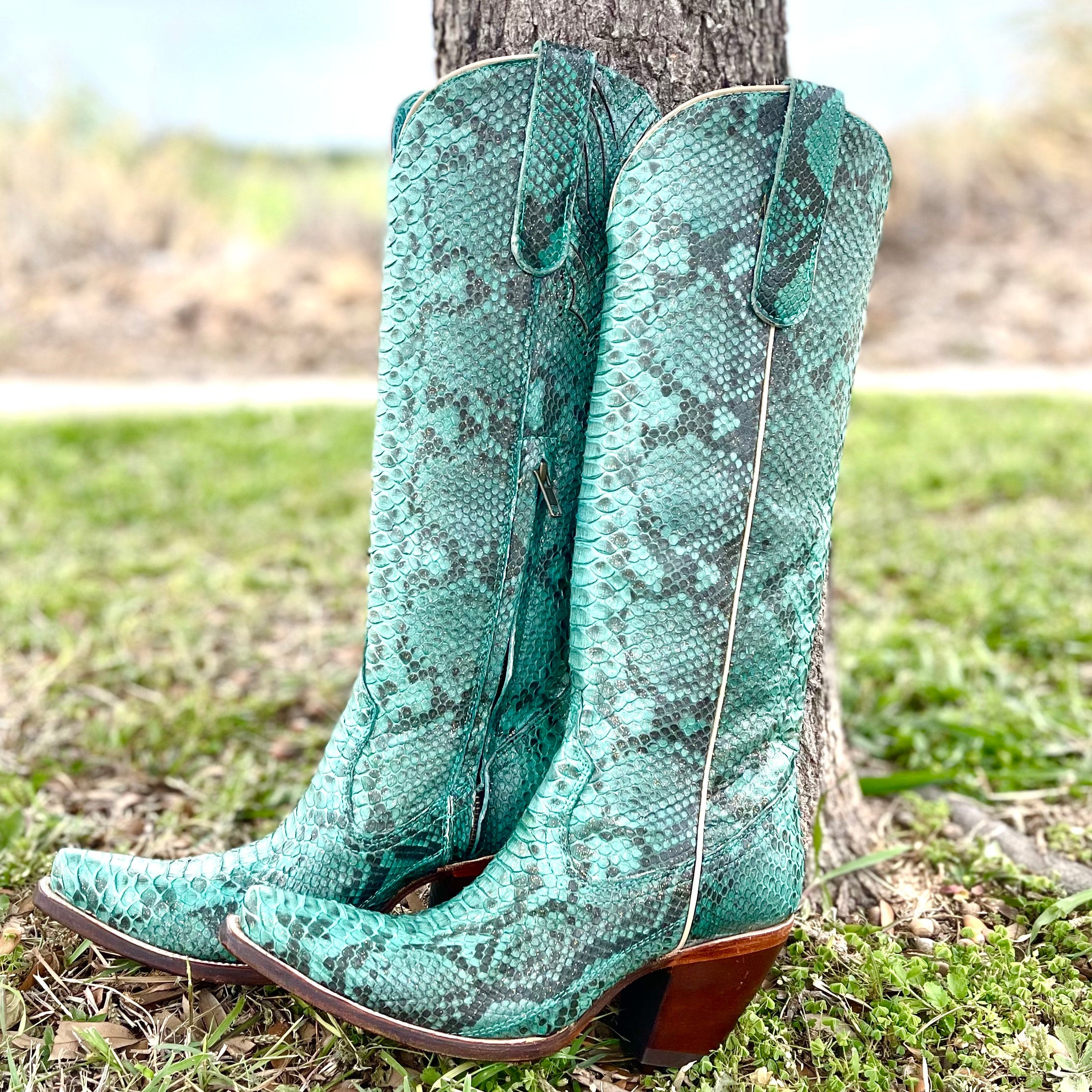 CORRAL TALL TURQUOISE PYTHON BOOT A4448 Southern Comfort Western Wear